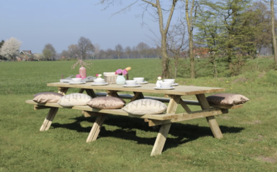 Imprägnierter 10-Personen-Picknicktisch