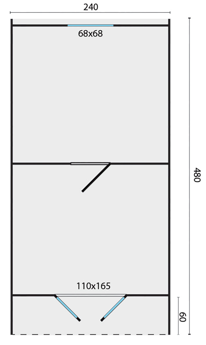 Camping Pod Double 240 x 480 cm &ndash; Ferienchalet / Gartenhaus / B&uuml;ro