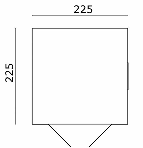Gartenhaus Hugo 225 x 225 x 220 cm, impr&auml;gniert, Wandst&auml;rke 16 mm - Gartenschrank