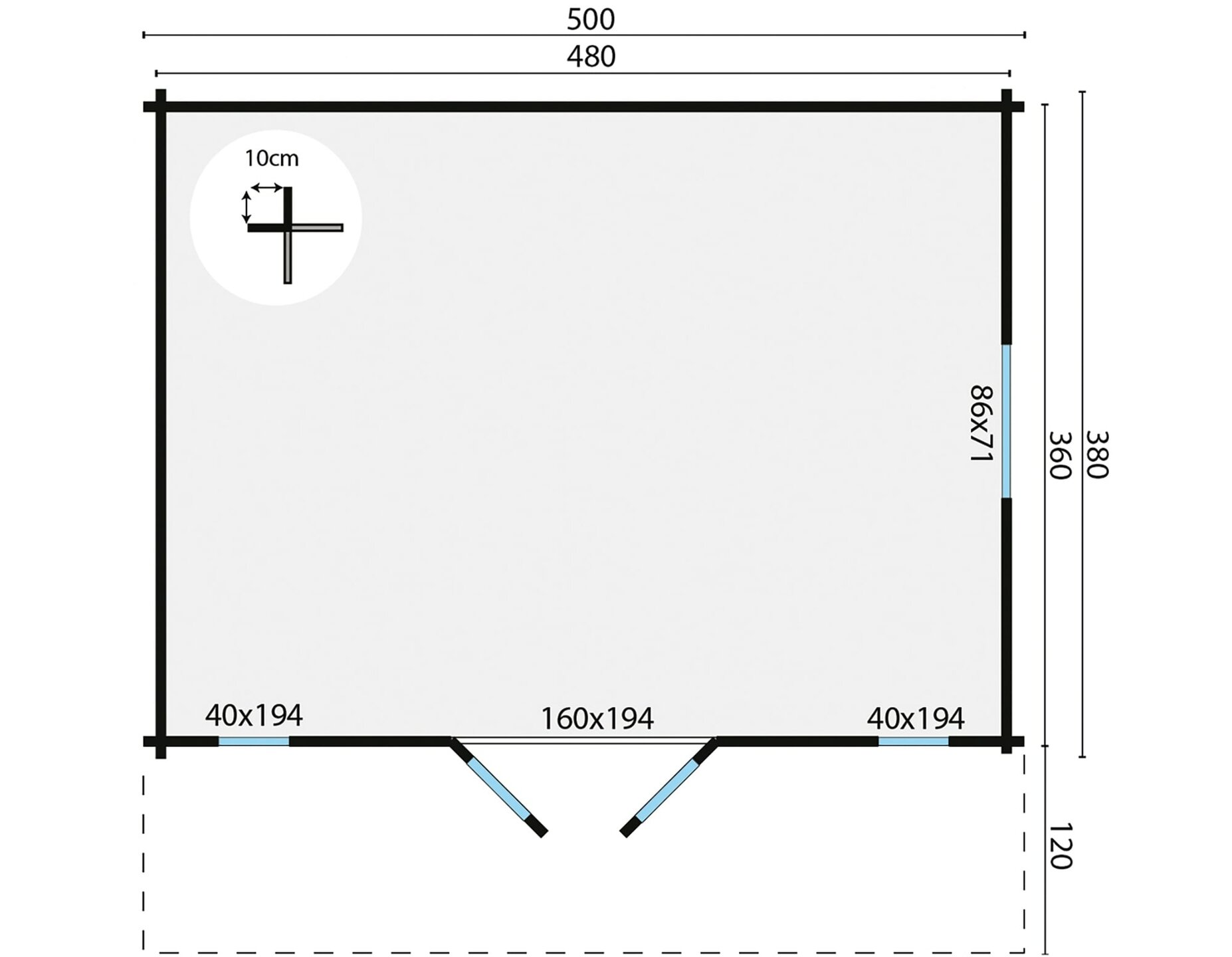 Blokhut Gustav 500 x 380 