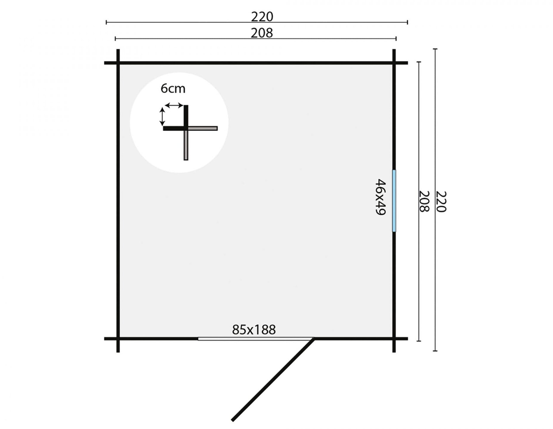 Blokhut Eigo 220 x 220 