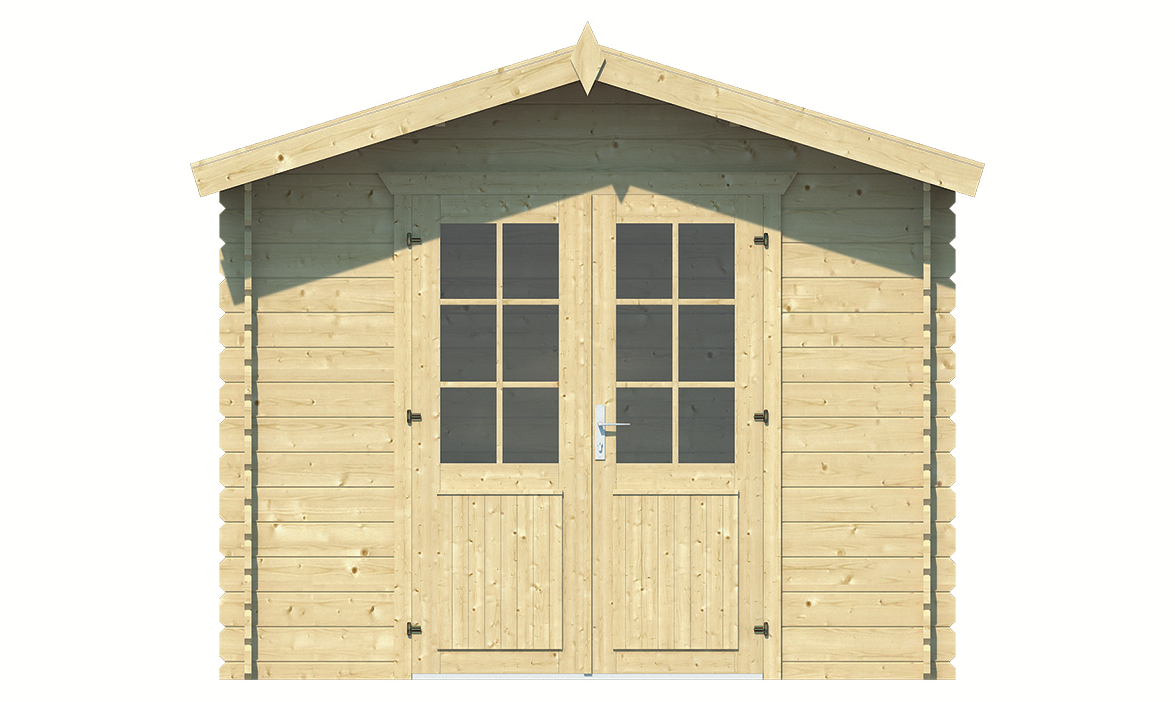 Blokhut Anja 295 x 200 x 255 cm + Luifel 50 cm Wanddikte 28 mm - Luxe Tuinhuis