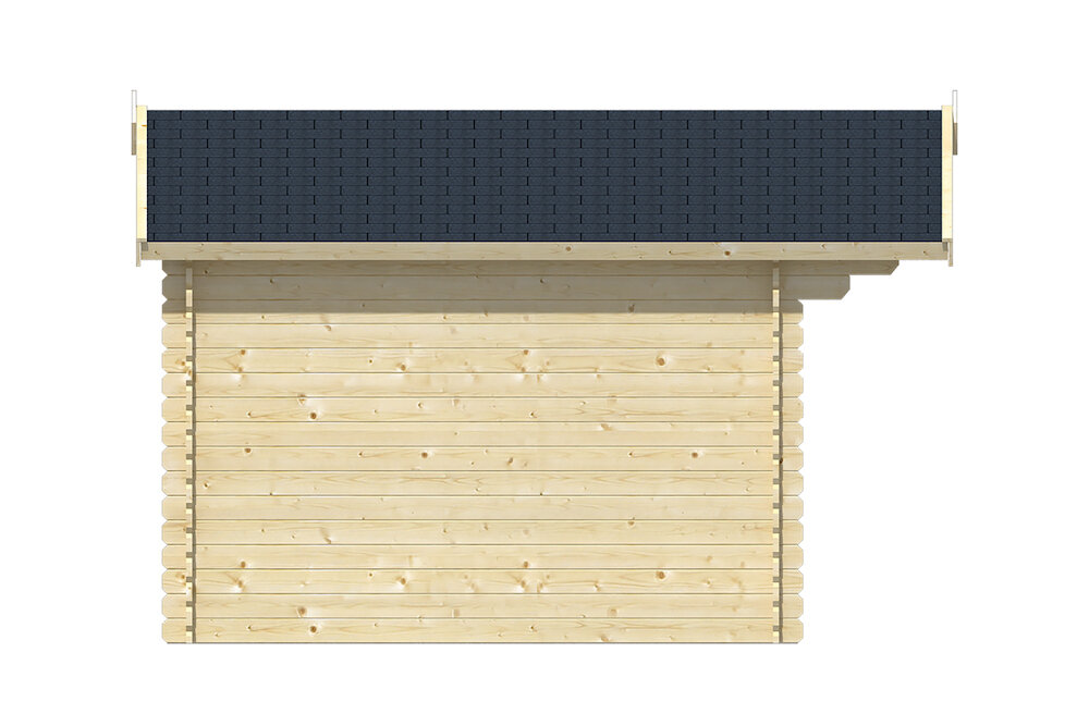 Blokhut Albacete 300 x 300 x 236 cm + Luifel 70 cm - Luxe Tuinhuis