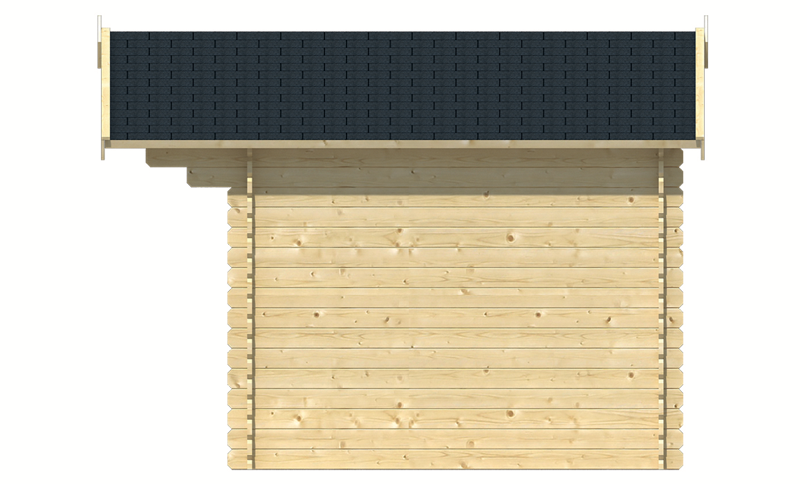 Blokhut Bjorn 300 x 260 x 245 cm + Luifel 80 cm Wanddikte 28 mm