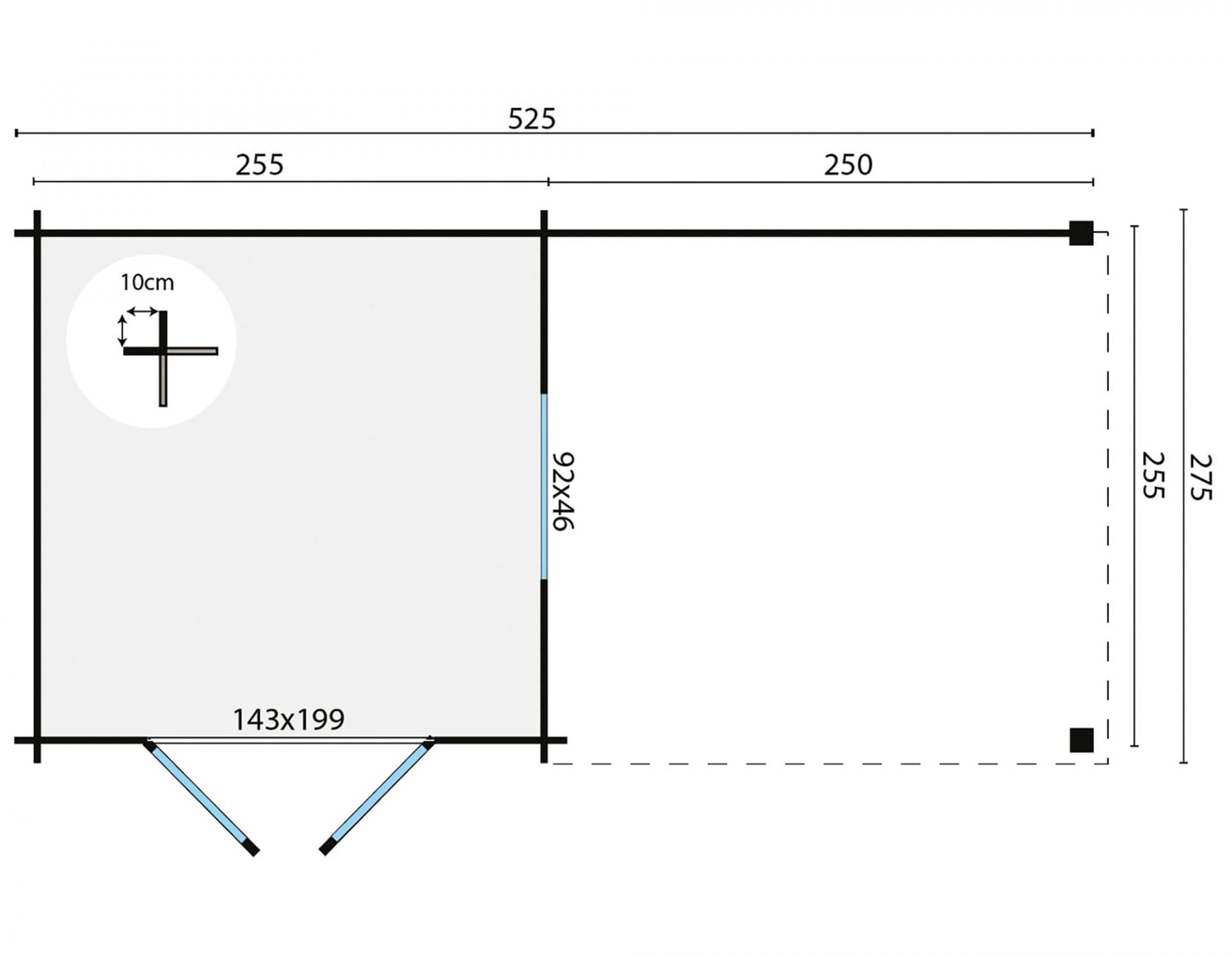 Blokhut Brenda 525 x 275