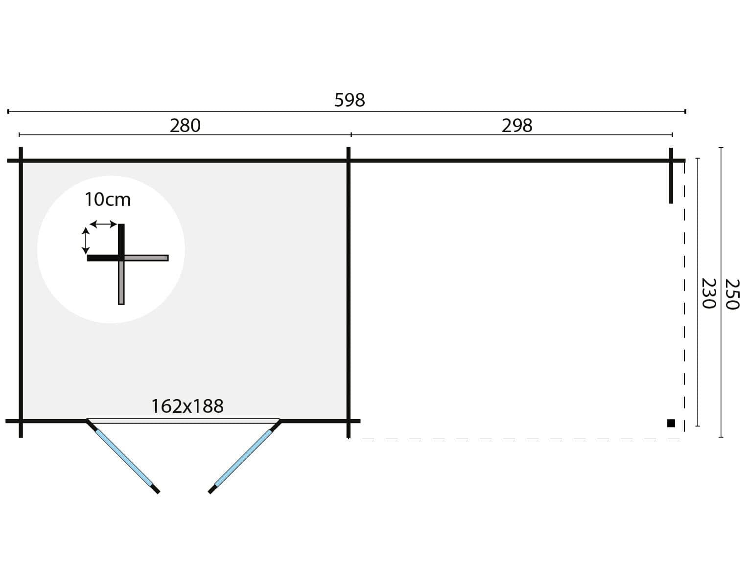 Blokhut Freddy 598 x 250