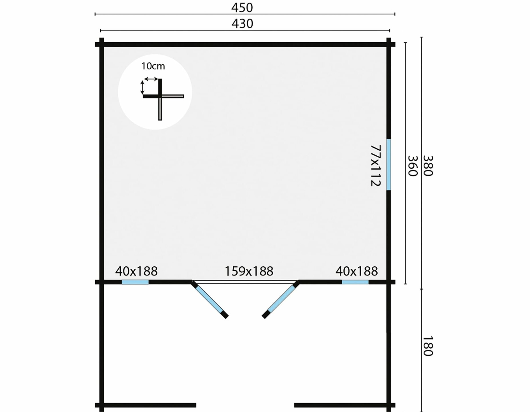 Blokhut Heino 450 x 380 