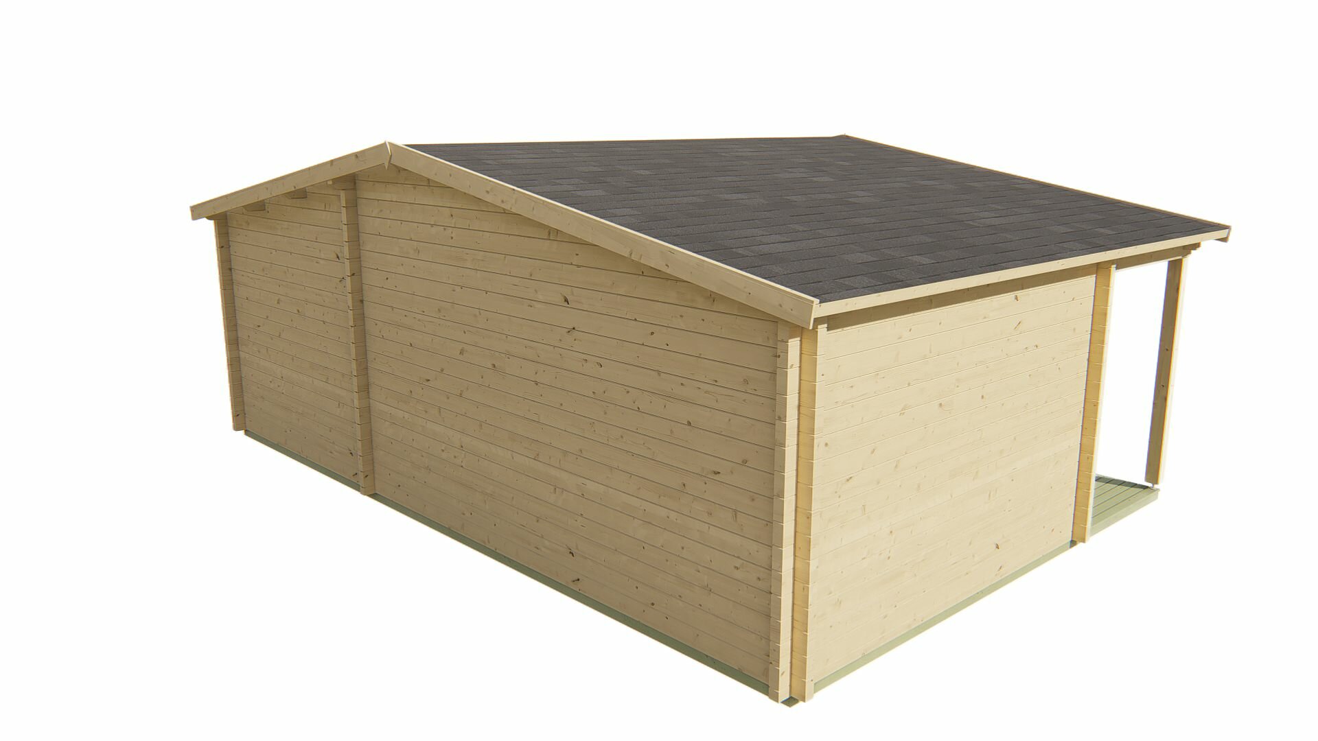 Blockhaus Ollie 731 x 498 x 283 cm &ndash; Fertighaus Wandst&auml;rke 70 mm