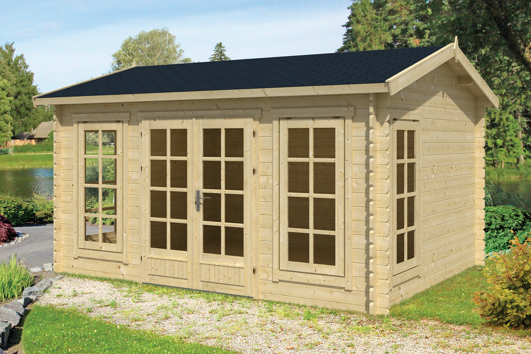 Blokhut Arne 450 x 350 x 264 cm Wanddikte 28 mm