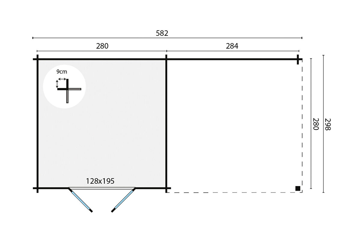 Gartenhaus Hasse 300x300 cm