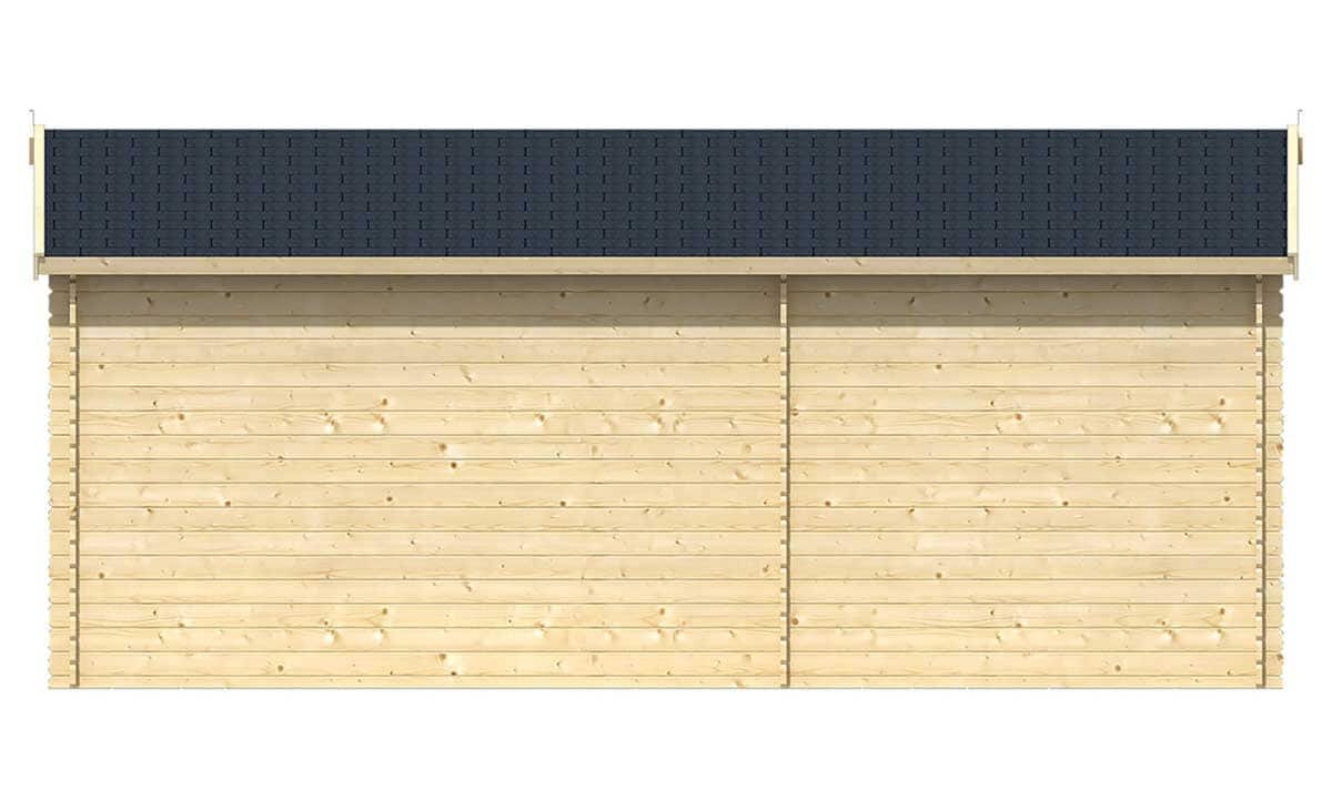  Gartenhaus Ove mit Vordach 590 x 300 x 276 cm - Wandstarke 28 mm