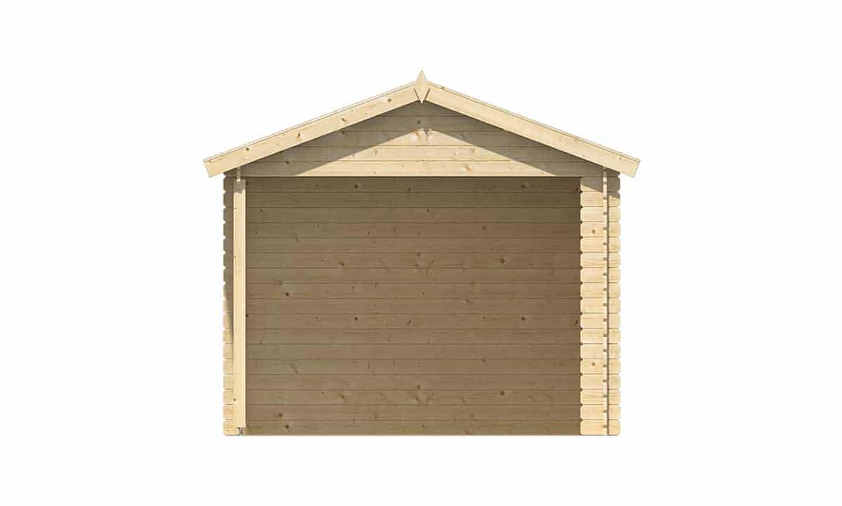  Gartenhaus Ove mit Vordach 590 x 300 x 276 cm - Wandstarke 28 mm