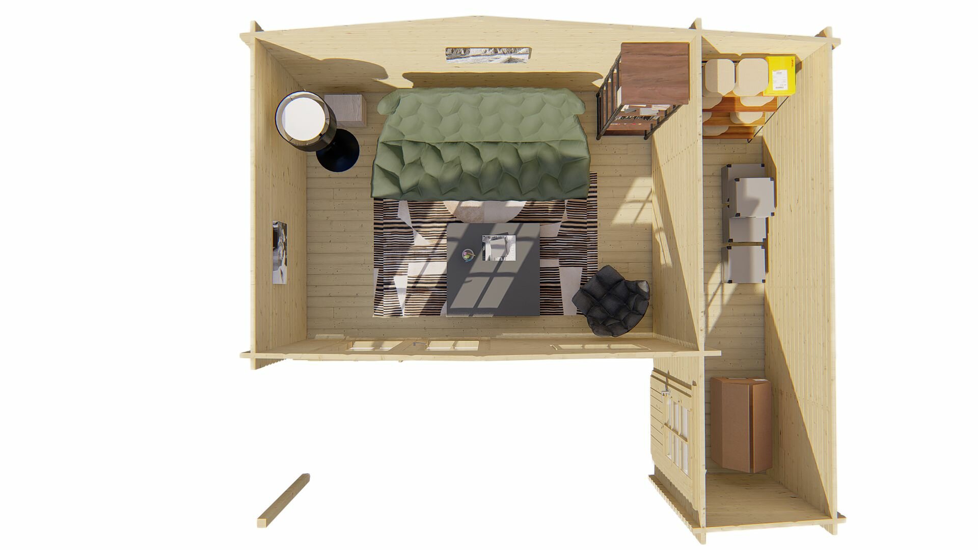 Gartenhaus Wolfgang 530 x 450 cm mit Vordach