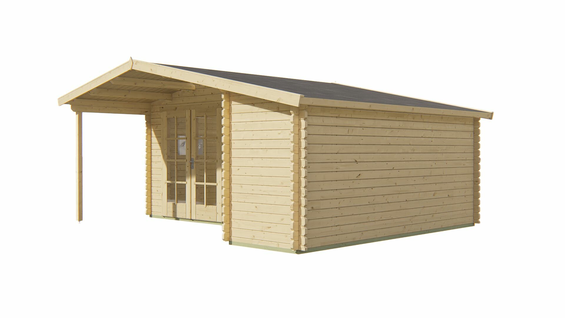 Gartenhaus Wolfgang 530 x 450 cm mit Vordach