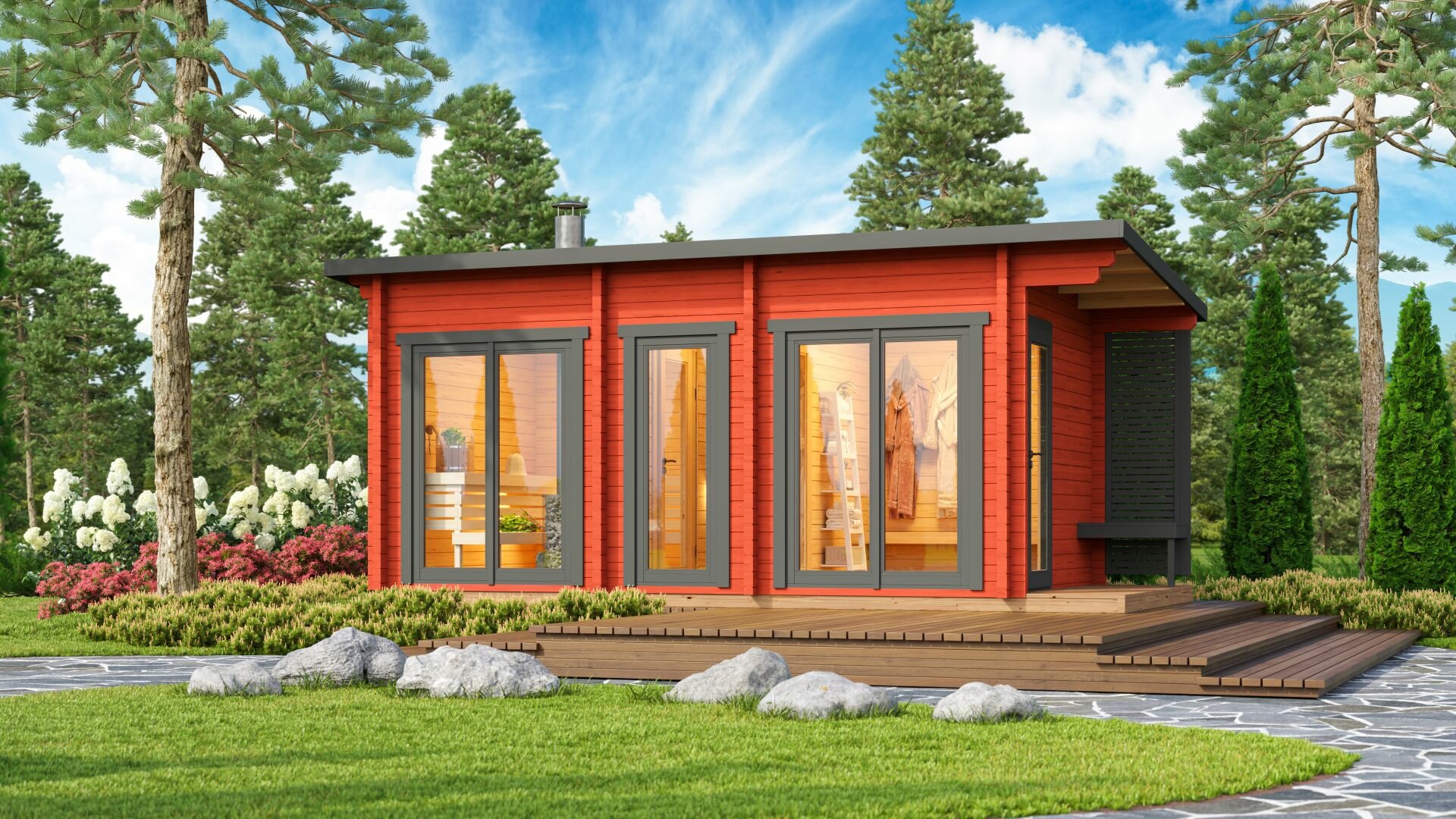 Sauna huis Tampere XL | 40 mm | onbehandeld