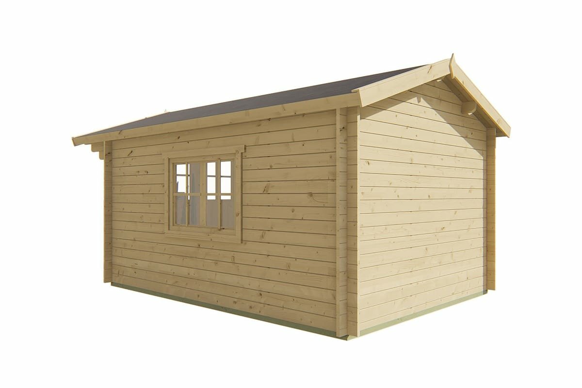 Gartenhaus Pamplona 300 x 400 x 236 cm + Vordach 70 cm