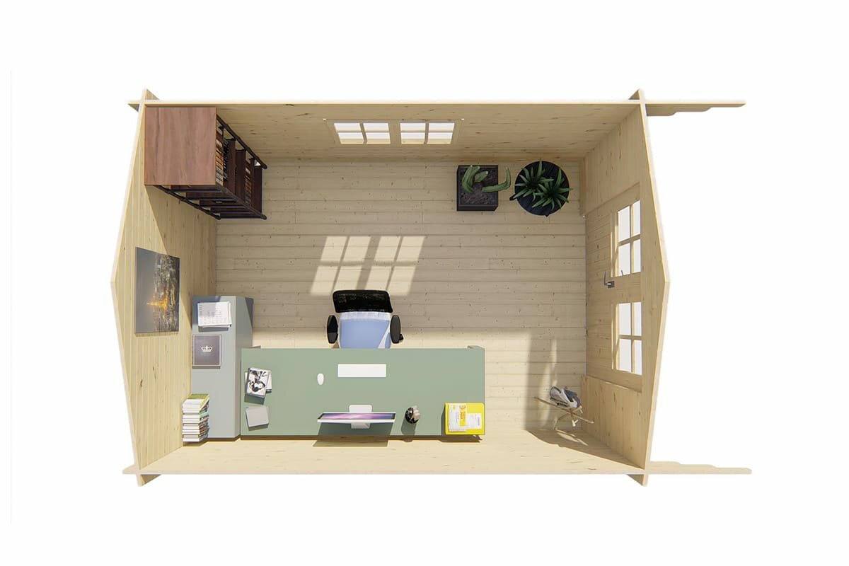 Gartenhaus Pamplona 300 x 400 x 236 cm + Vordach 70 cm