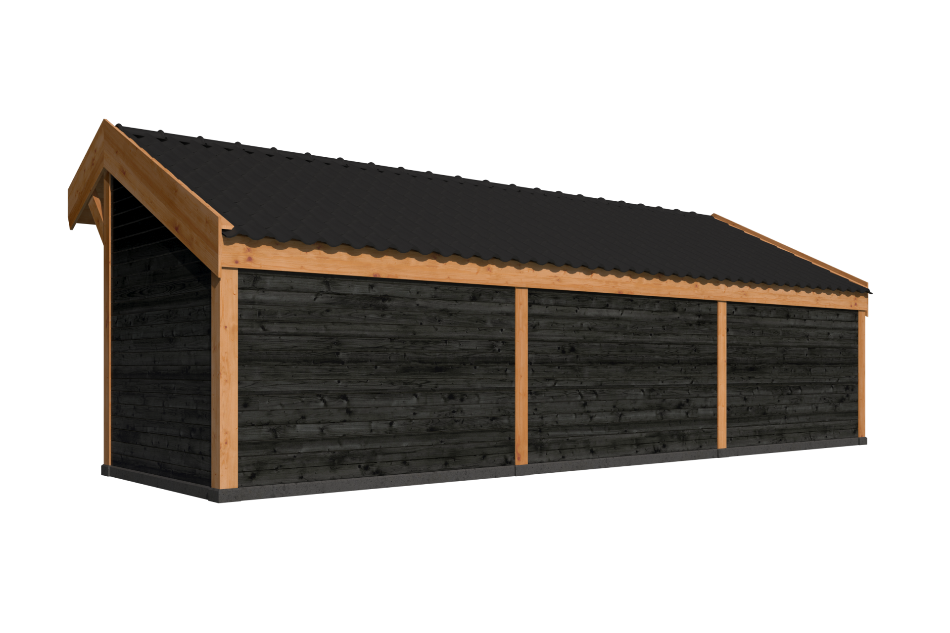 Kapschuur Boekelo Douglas 900 x 340 cm - Zwarte wanden