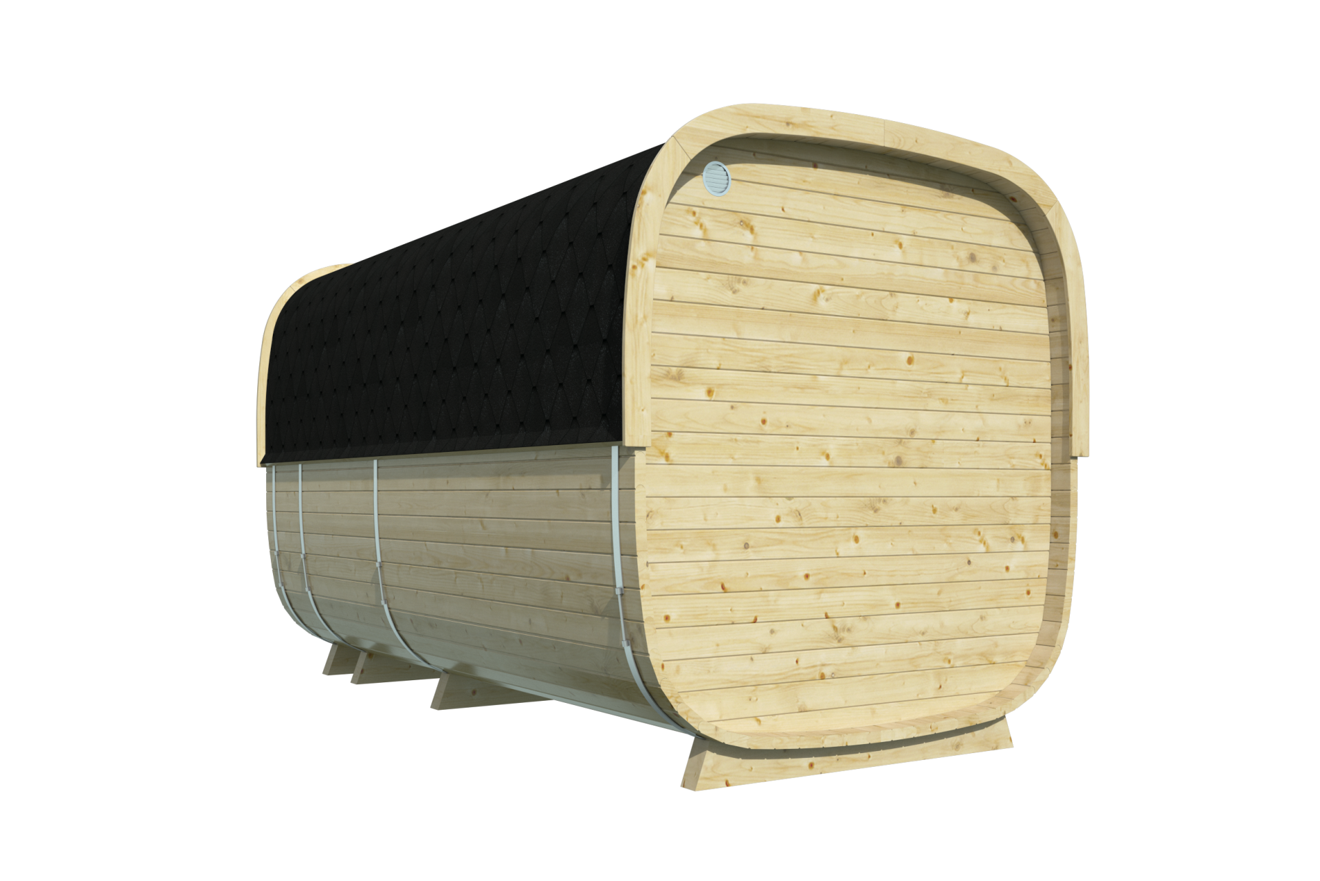 Sauna cube Rovaniemi &Oslash;219 x 390 cm - vurenhout 38mm 