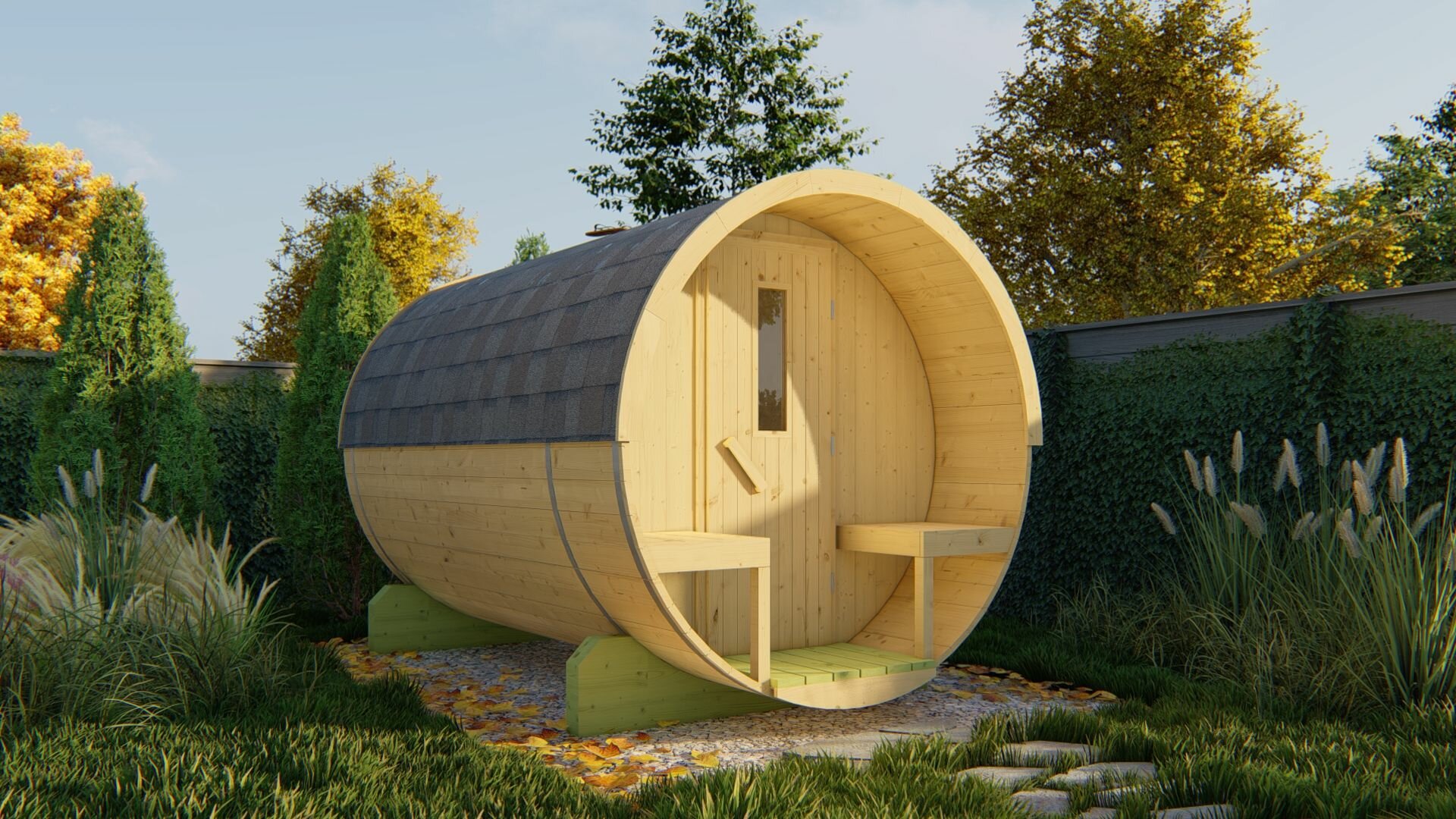 Saunabarrel vurenhout &Oslash;205 x 300 cm