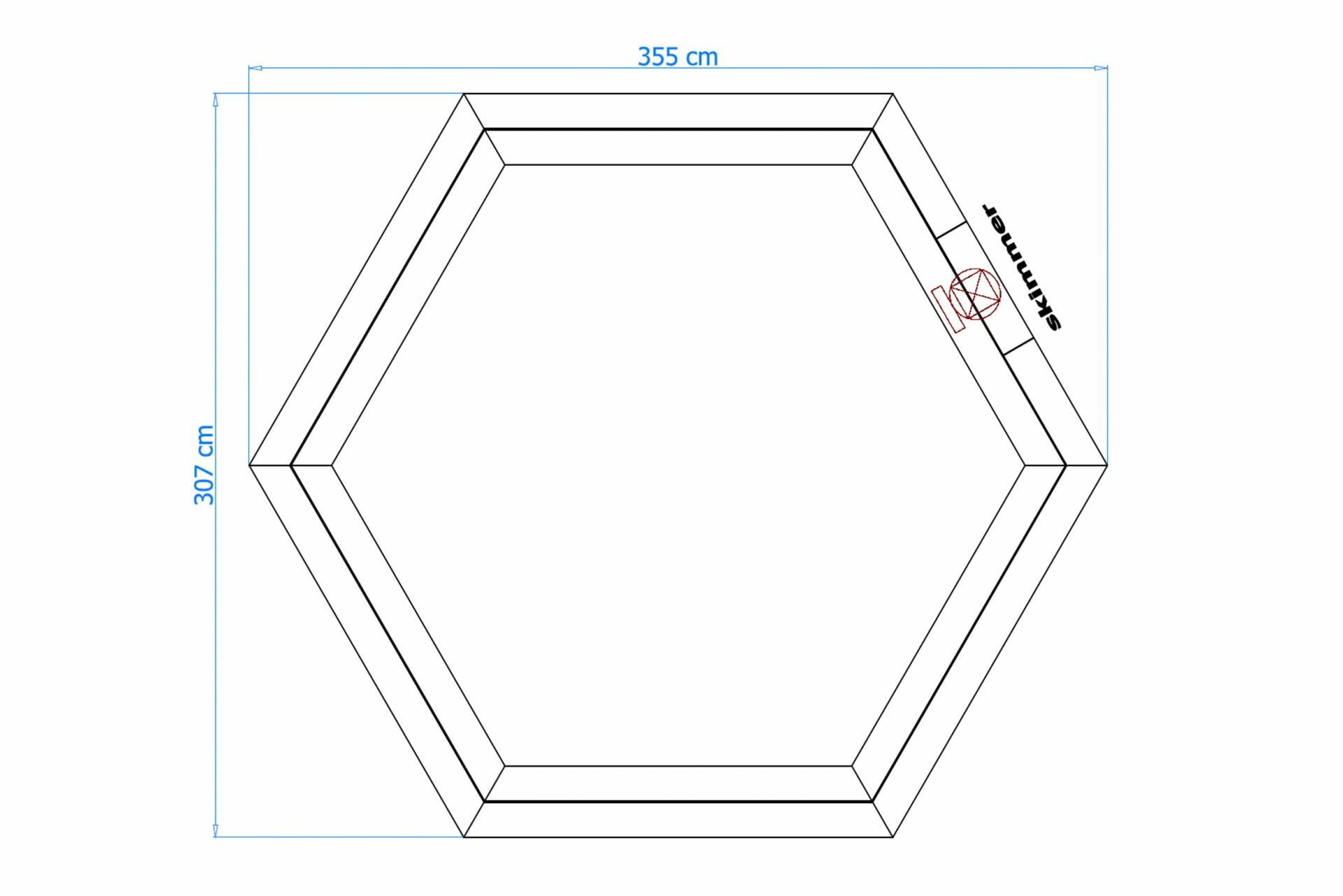 Luxe houten zwembad Mambo Beach 355 x 307 x 116 cm