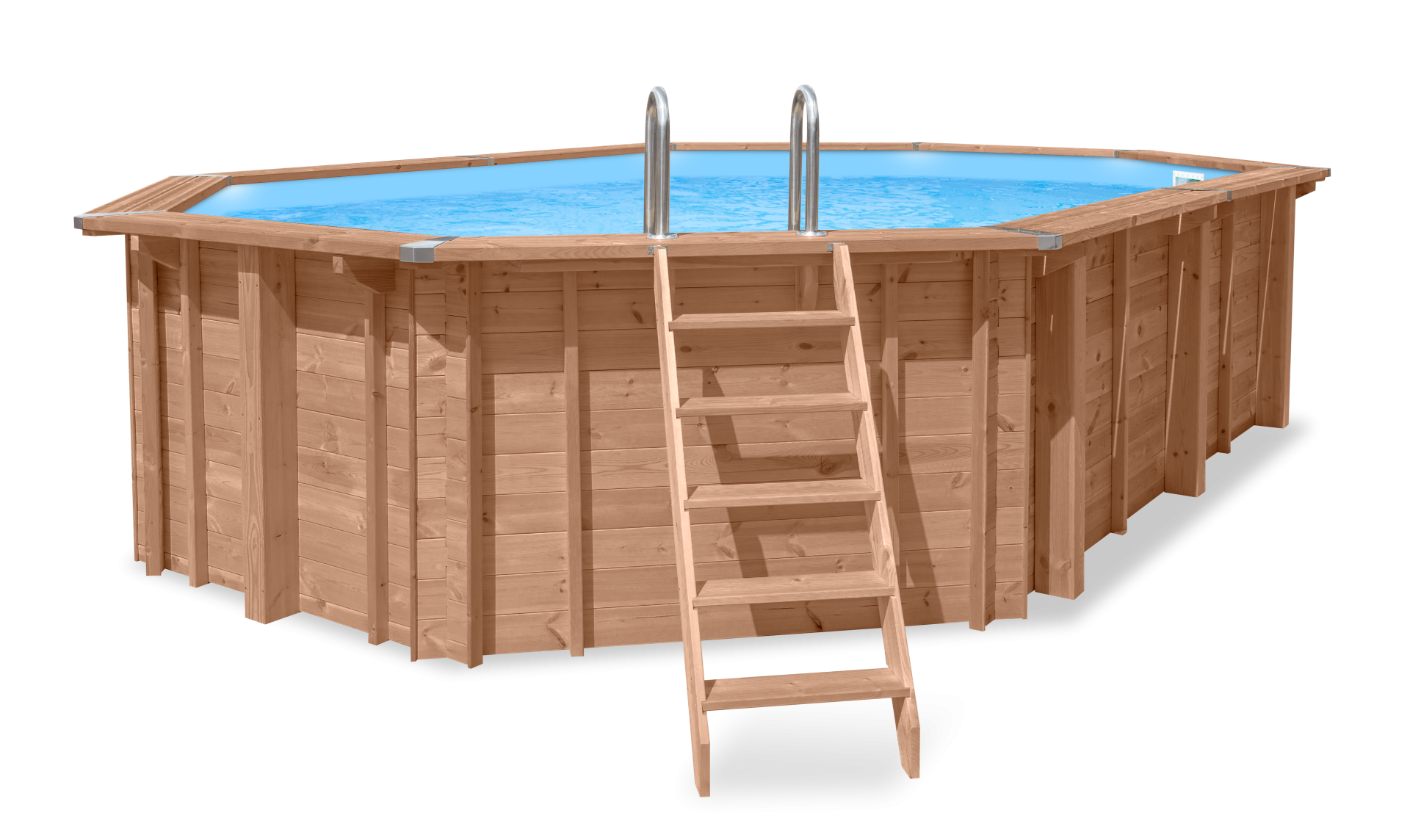 Luxe houten zwembad Cas Abou 814 x 460 x 138 cm