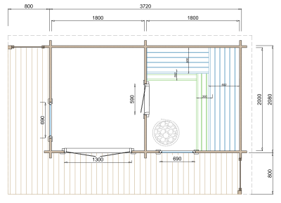 Saunahuis Inari - 40 mm onbehandeld