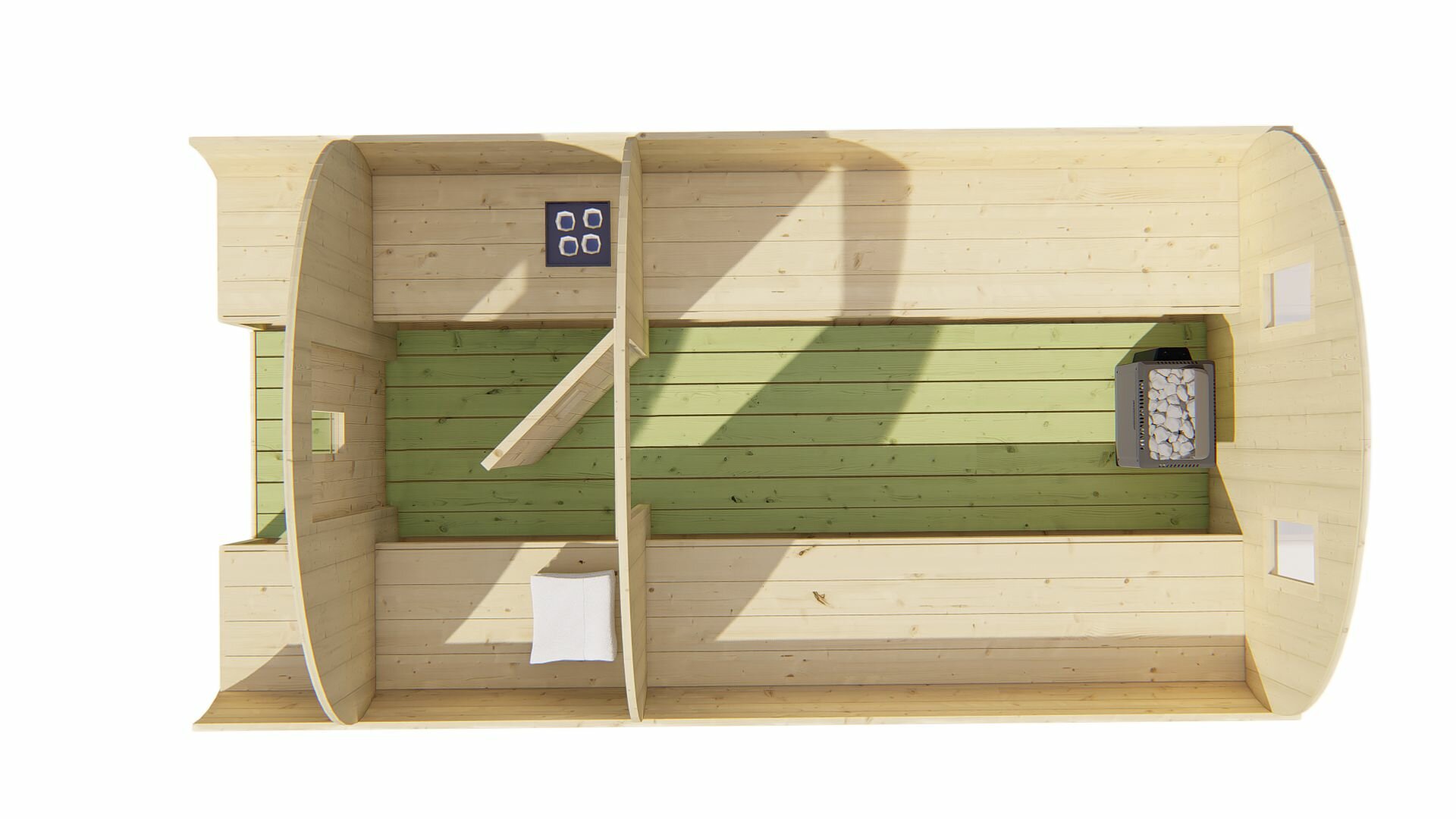 Barrelsauna vurenhout &Oslash;205 x 400 cm - Saunabarrel