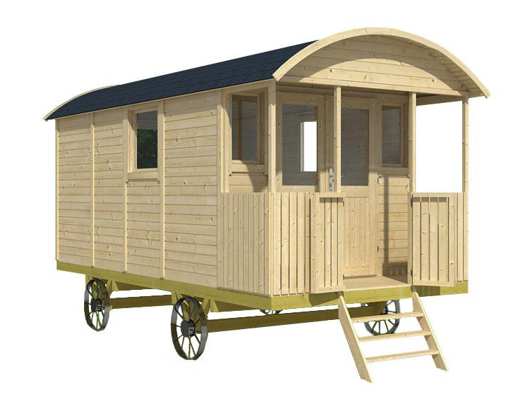 Pipowagen 500 x 240 cm met veranda - Zigeunerwagen&nbsp;Kathy 