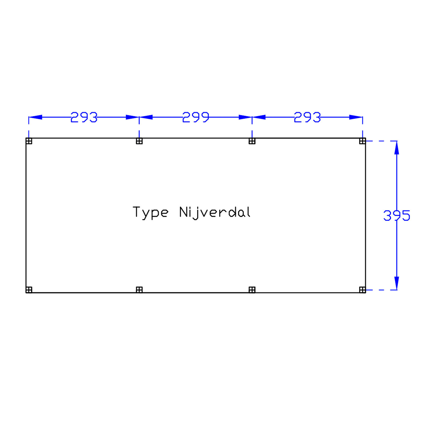 &Uuml;berdachung Nijverdal Douglas 900 x 500 cm &ndash; Schwarze W&auml;nde