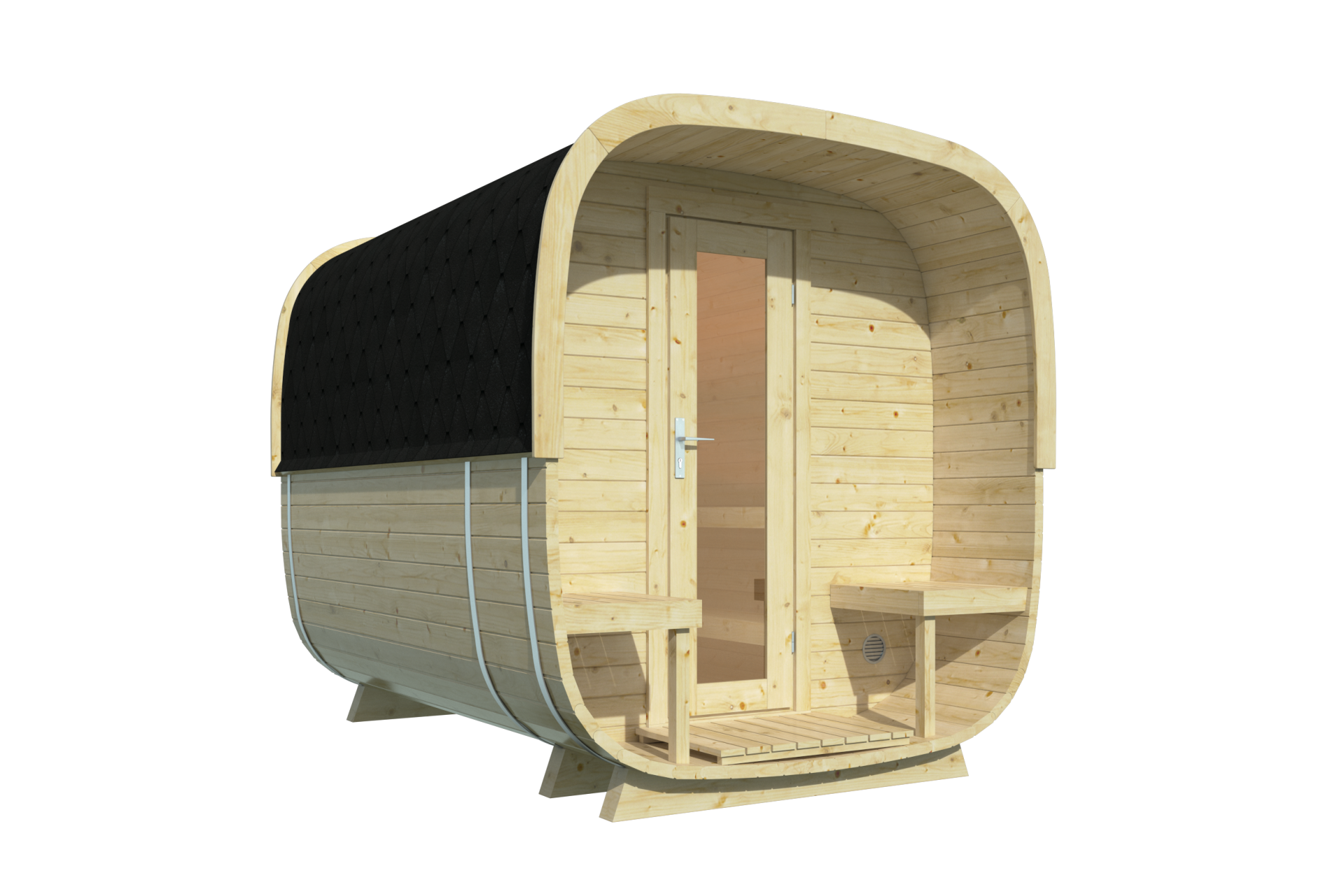 Sauna cube Rovaniemi &Oslash;219 x 280 cm - vurenhout  38mm 