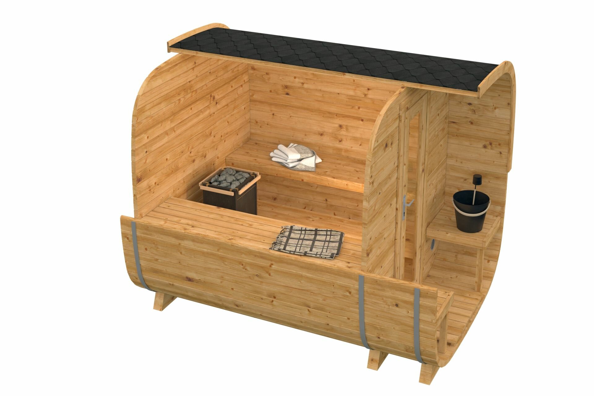 Sauna cube Rovaniemi &Oslash;219 x 280 cm - thermowood 42mm