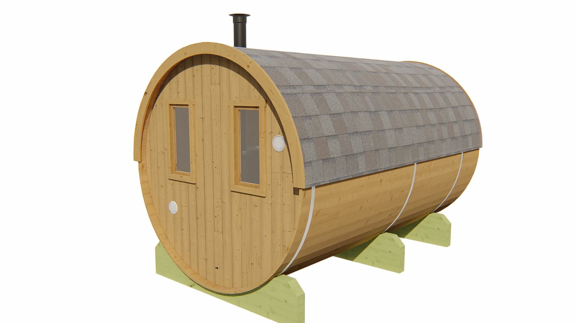 Barrelsauna Thermowood &Oslash;205 x 350 - Saunabarrel 