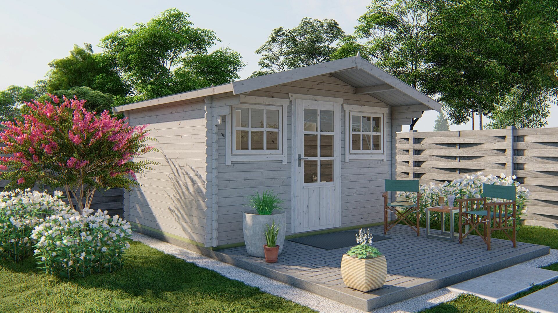 Blokhut Mika zilvergrijs