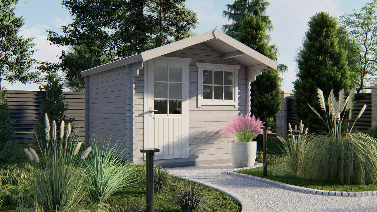 Blokhut Bo zilvergrijs