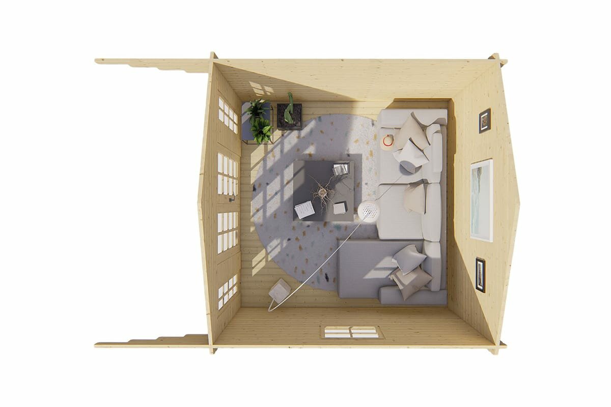 Blokhut S&ouml;ren bovenaanzicht