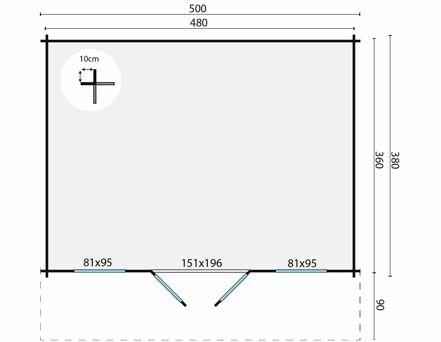 Blokhut Pavel maatvoering