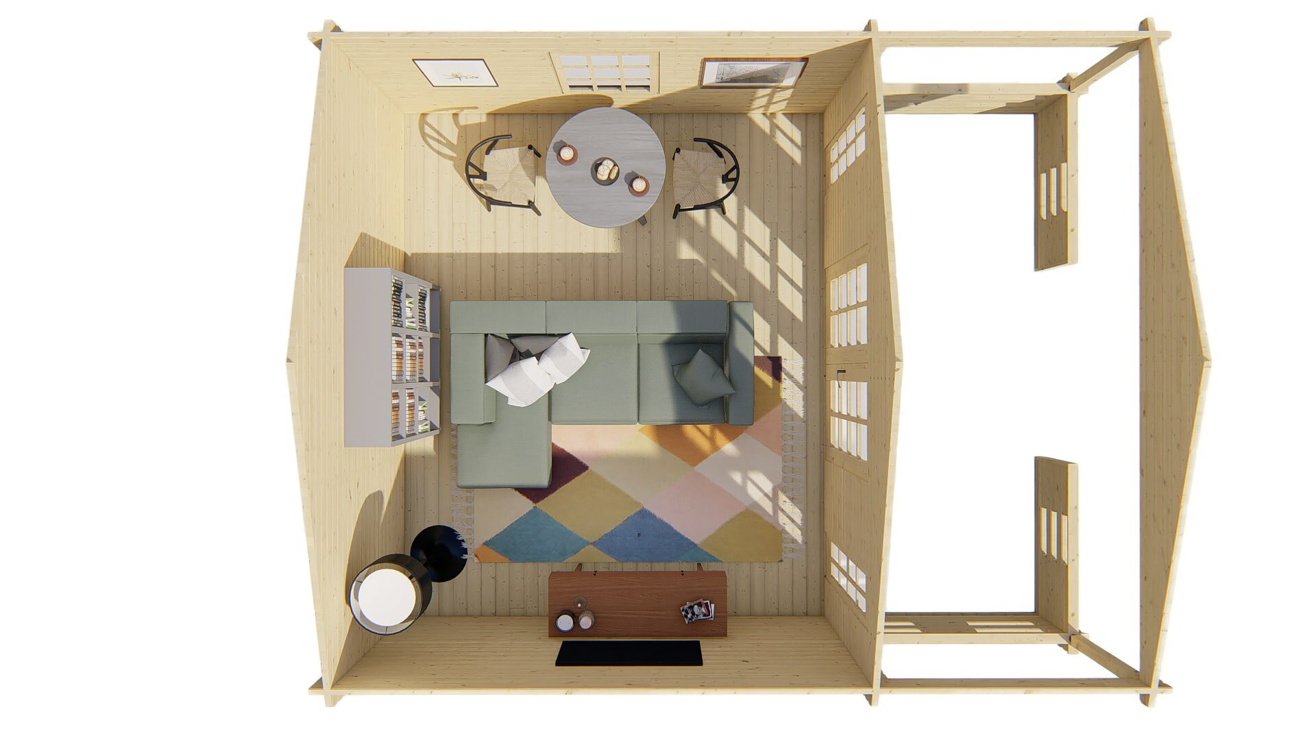 Blokhut Heino bovenaanzicht