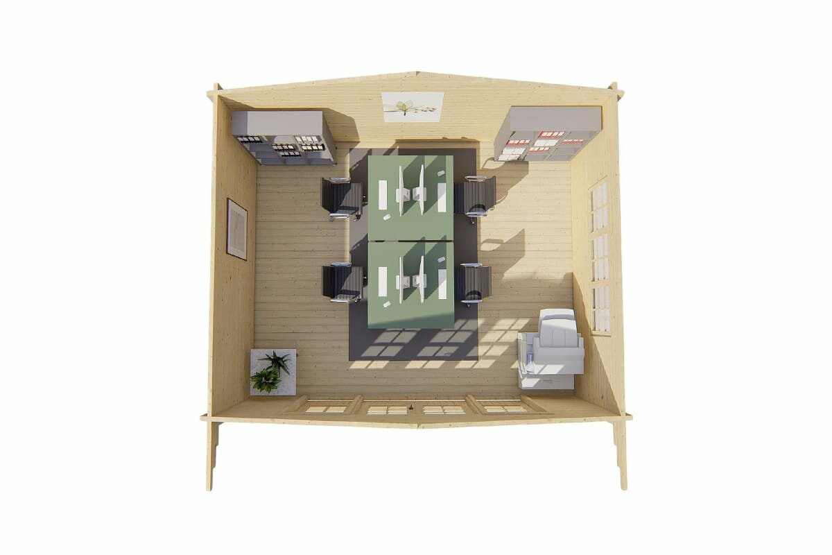 Blokhut Newcastle bovenaanzicht