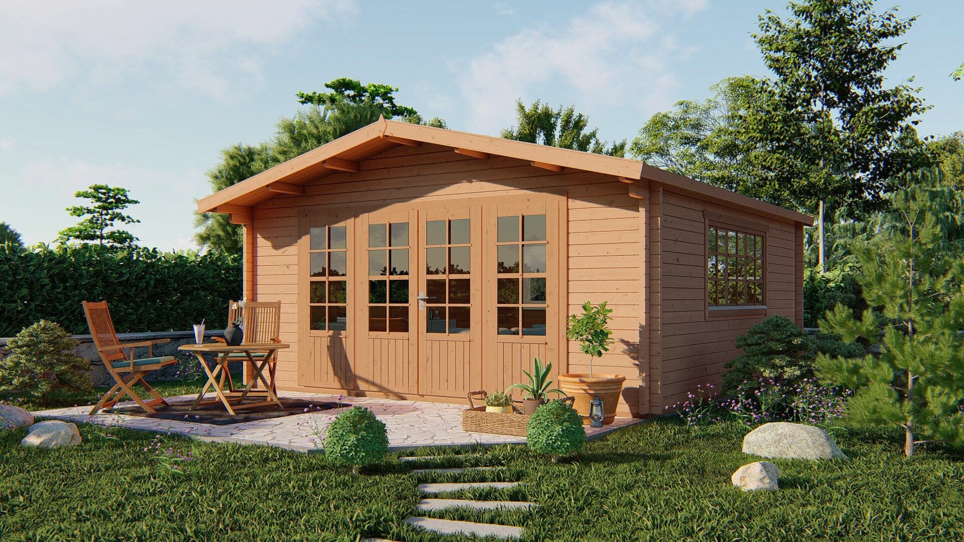 Blokhut Southampton Red Class Wood