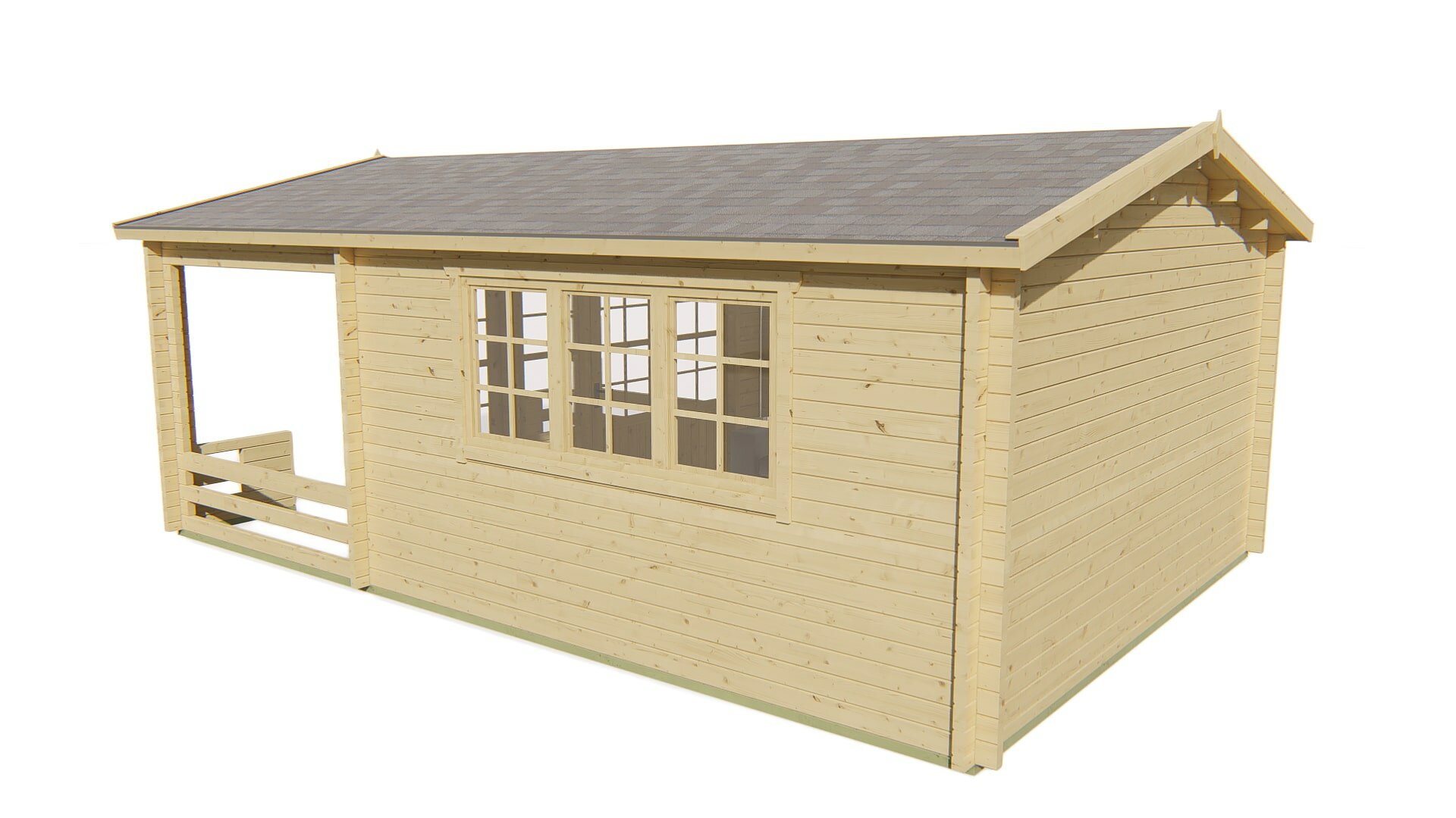 Blokhut Ipswich achteraanzicht