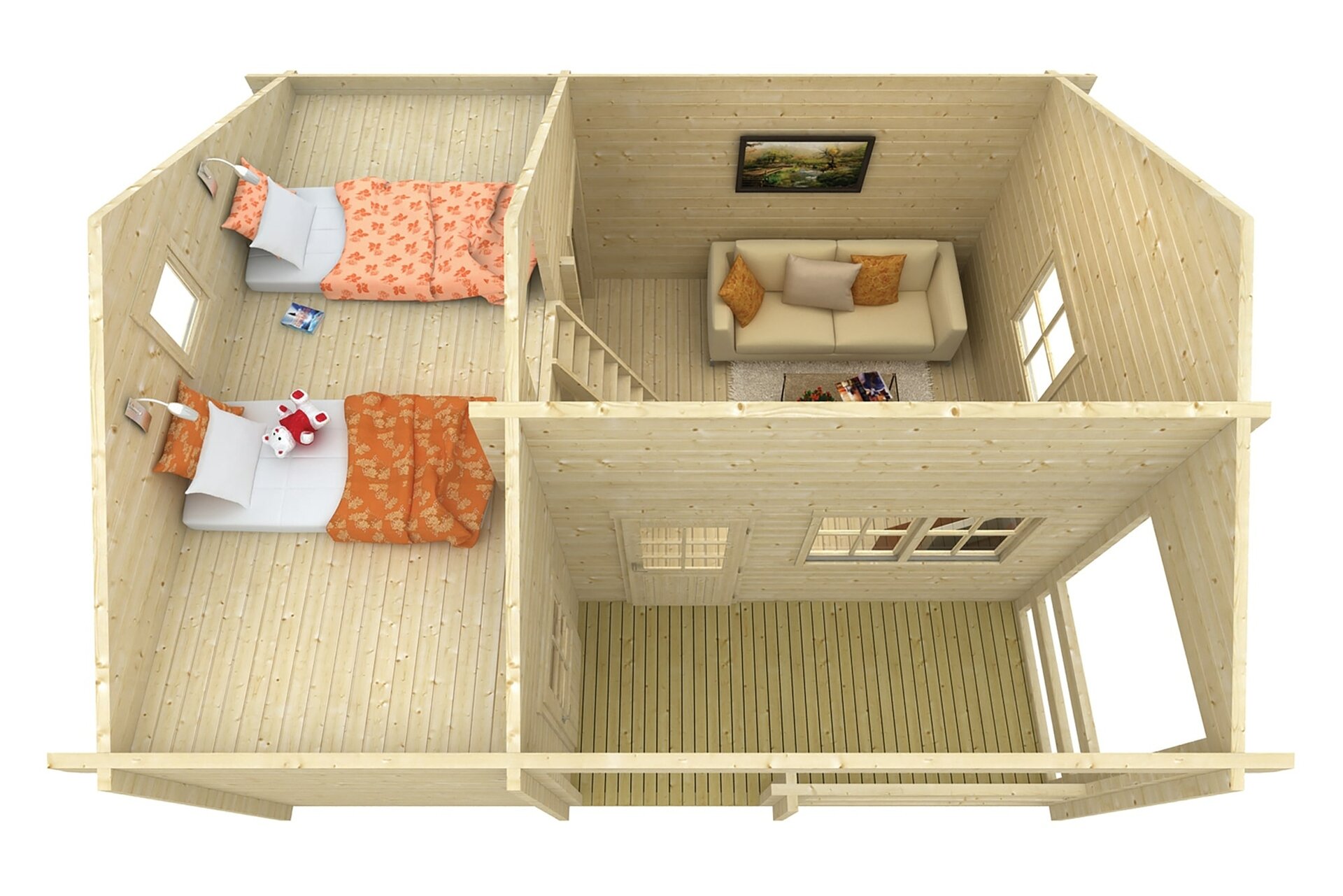 Blokhut Edelweiss bovenaanzicht