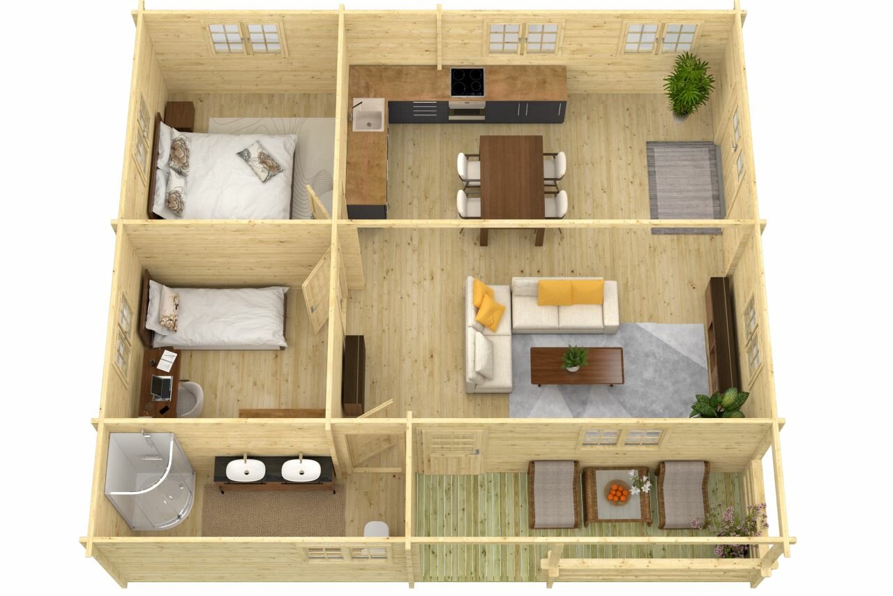 Blokhut Azores bovenaanzicht