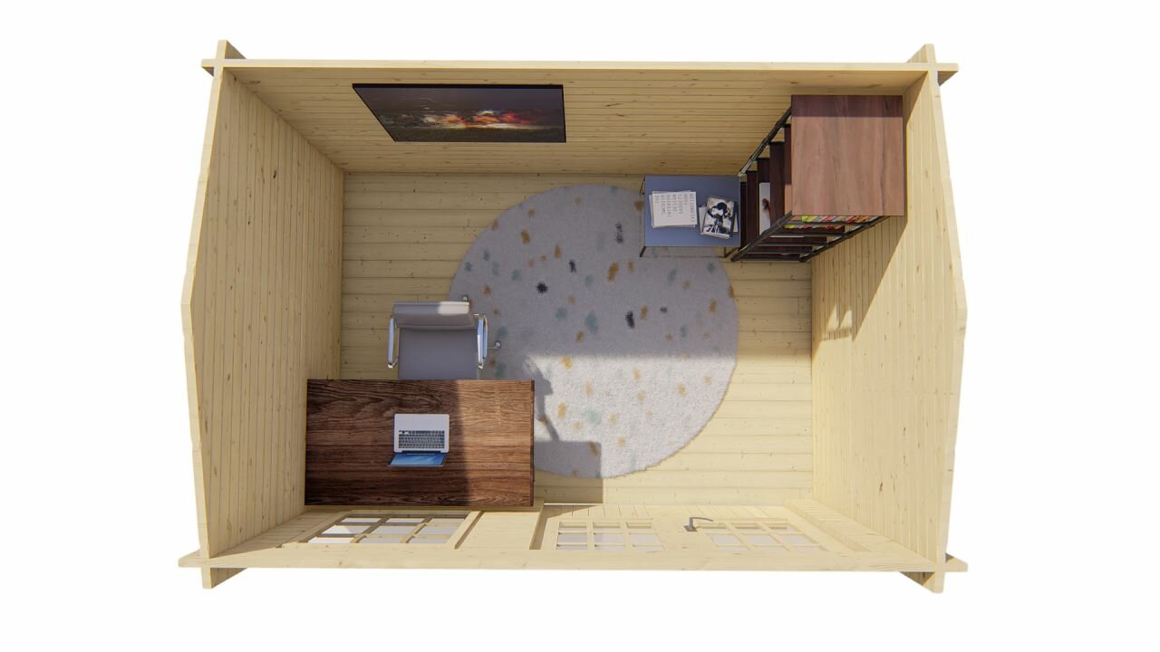 Blokhut Daisy bovenaanzicht