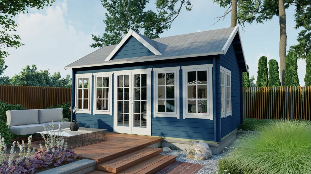 Blokhut Clockhouse blauw