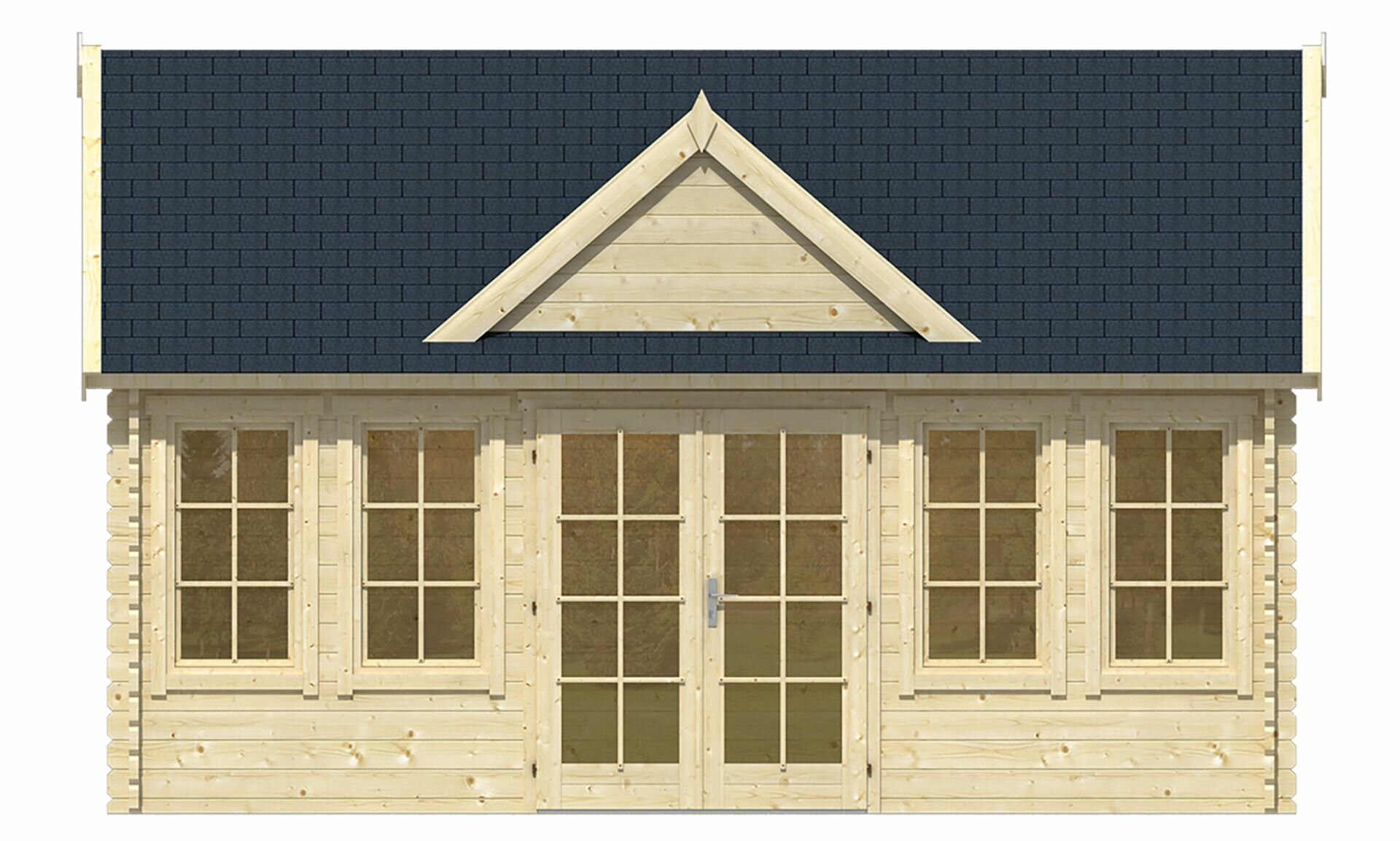 Blokhut Clockhouse vooraanzicht