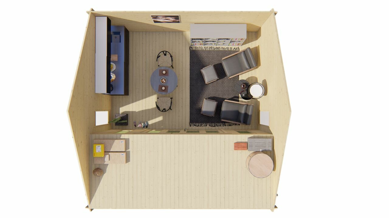 Blokhut Olaug bovenaanzicht