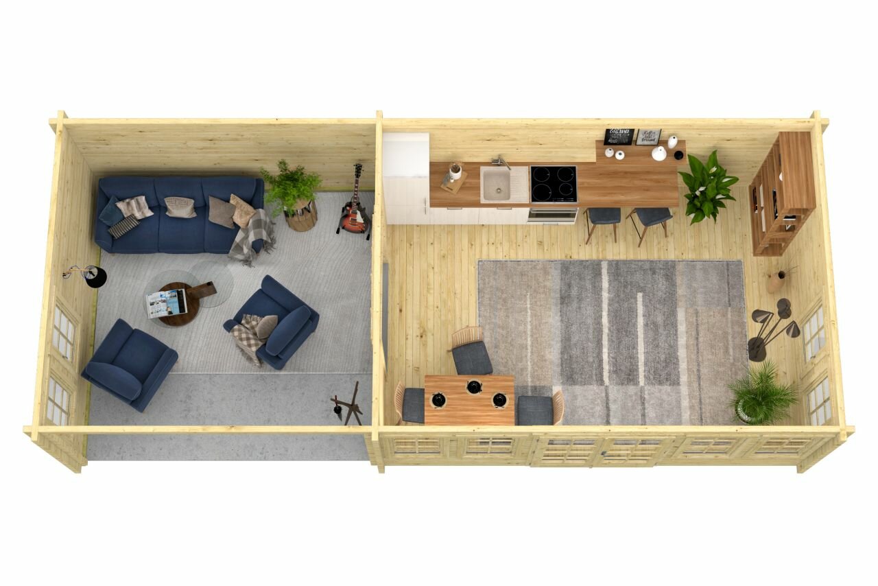 Blokhut Big Ben bovenaanzicht