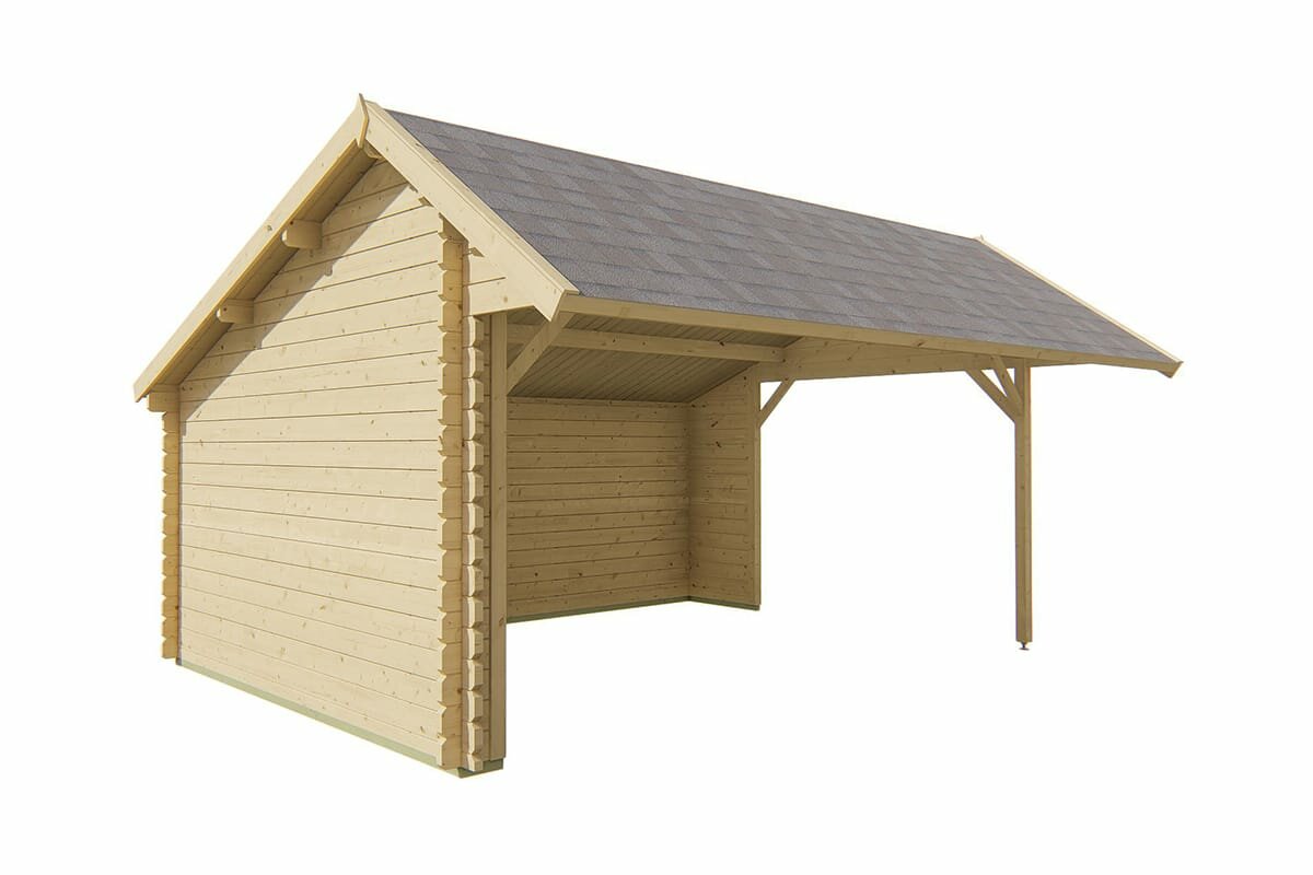 Blokhut Th&uuml;ringen linkerzijaanzicht