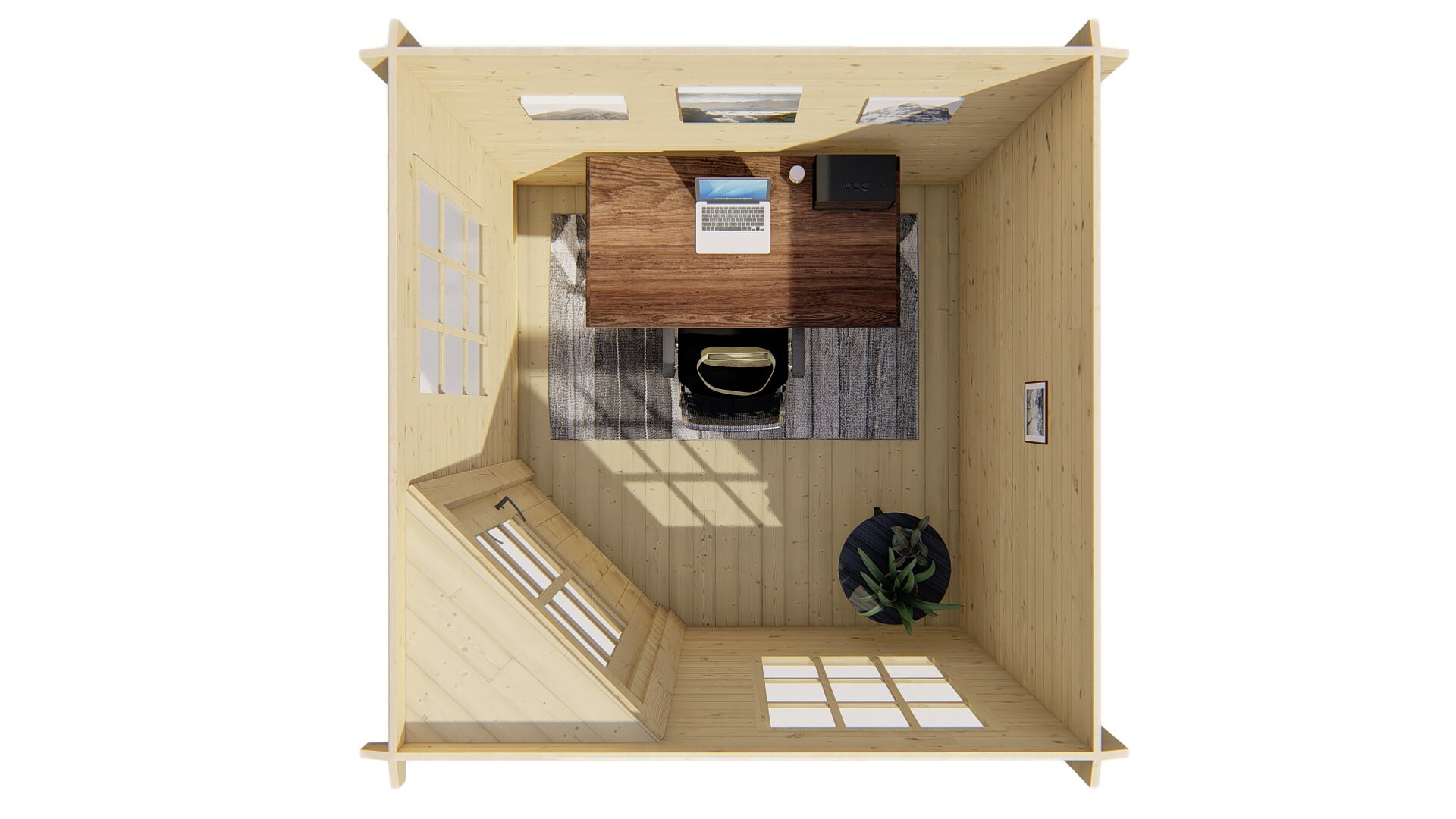 Blokhut Jos bovenaanzicht